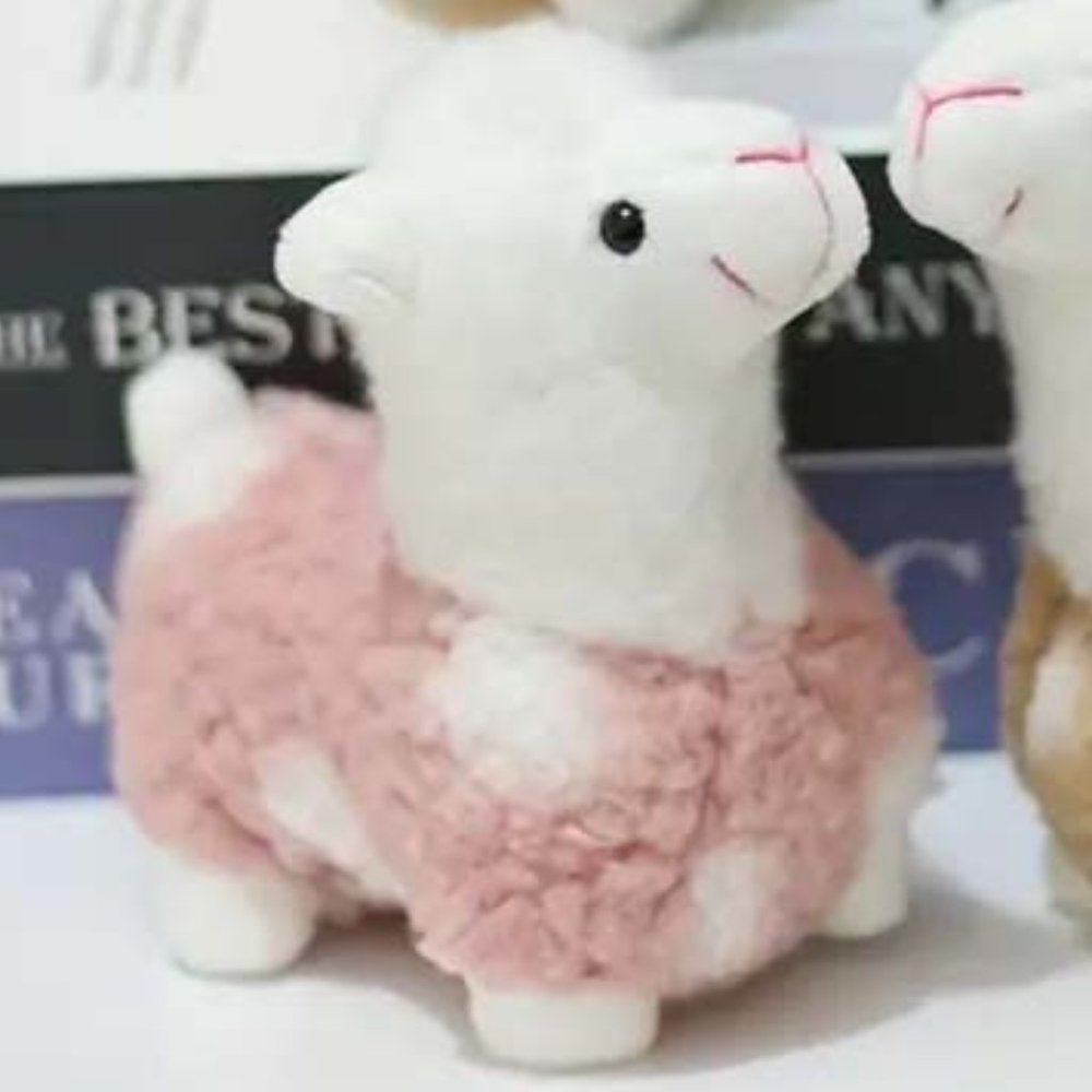"LLAMA PINK FLEECE" HANDBAG JEWELRY CHARM PURSE SILVERY PENDANT 44